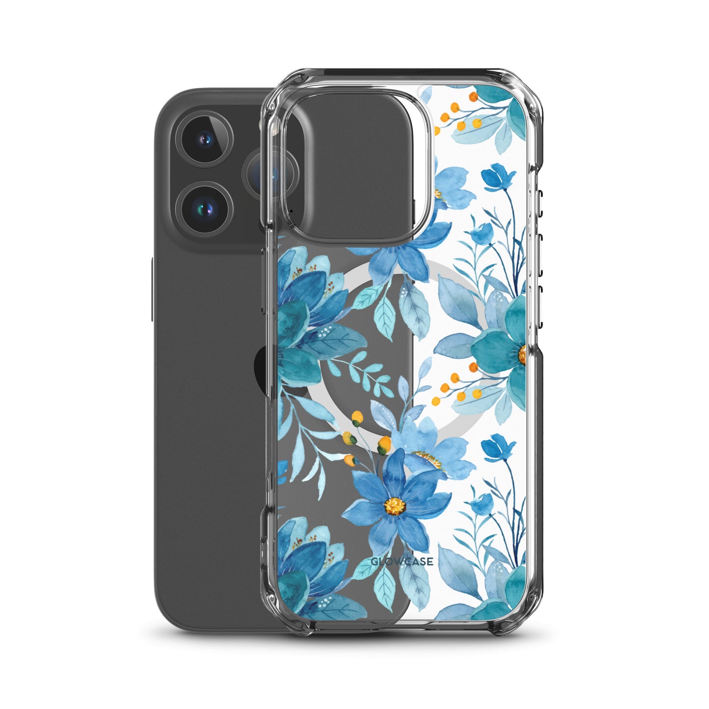 Full blue Flowers Iphone case MagSafe®