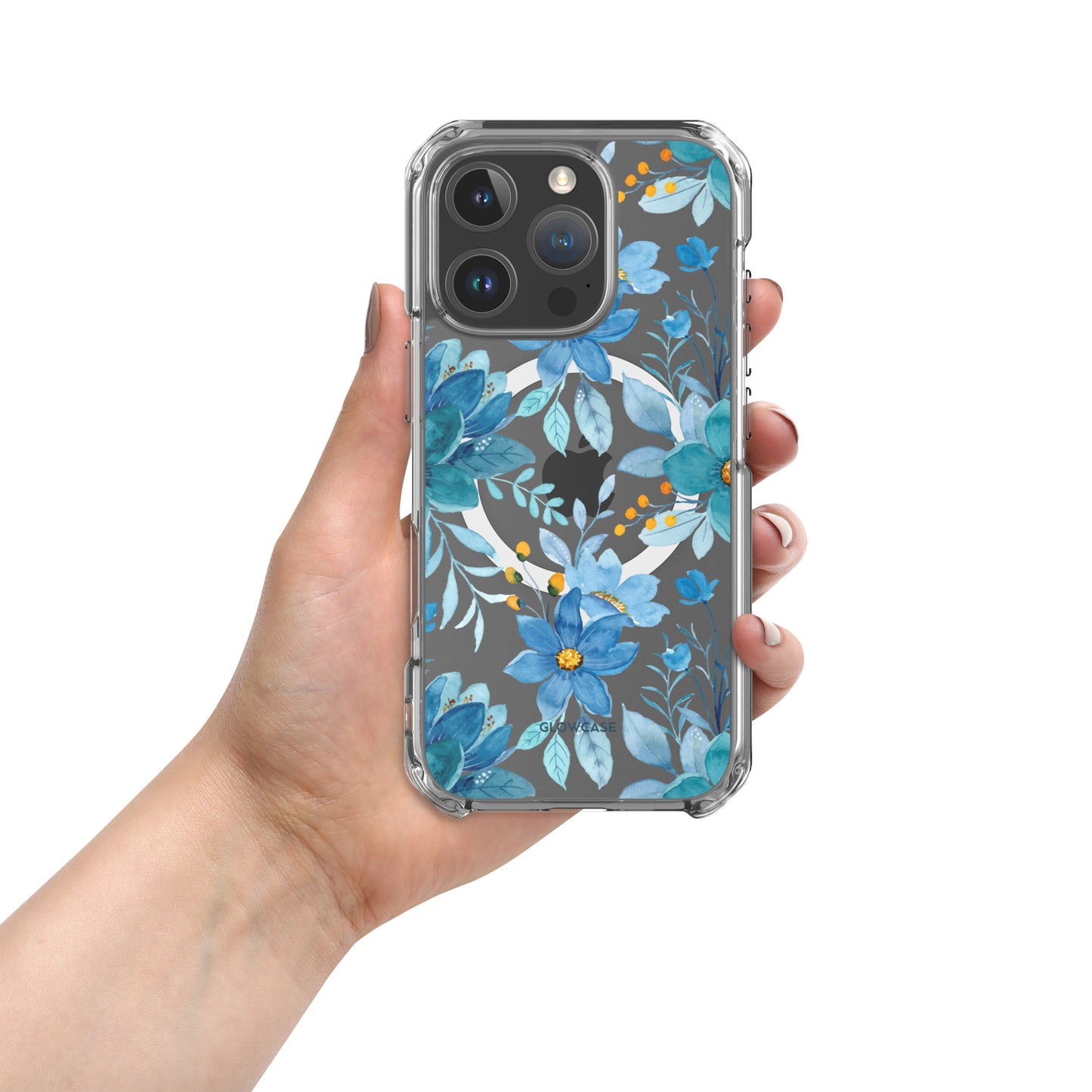 Full blue Flowers Iphone case MagSafe®