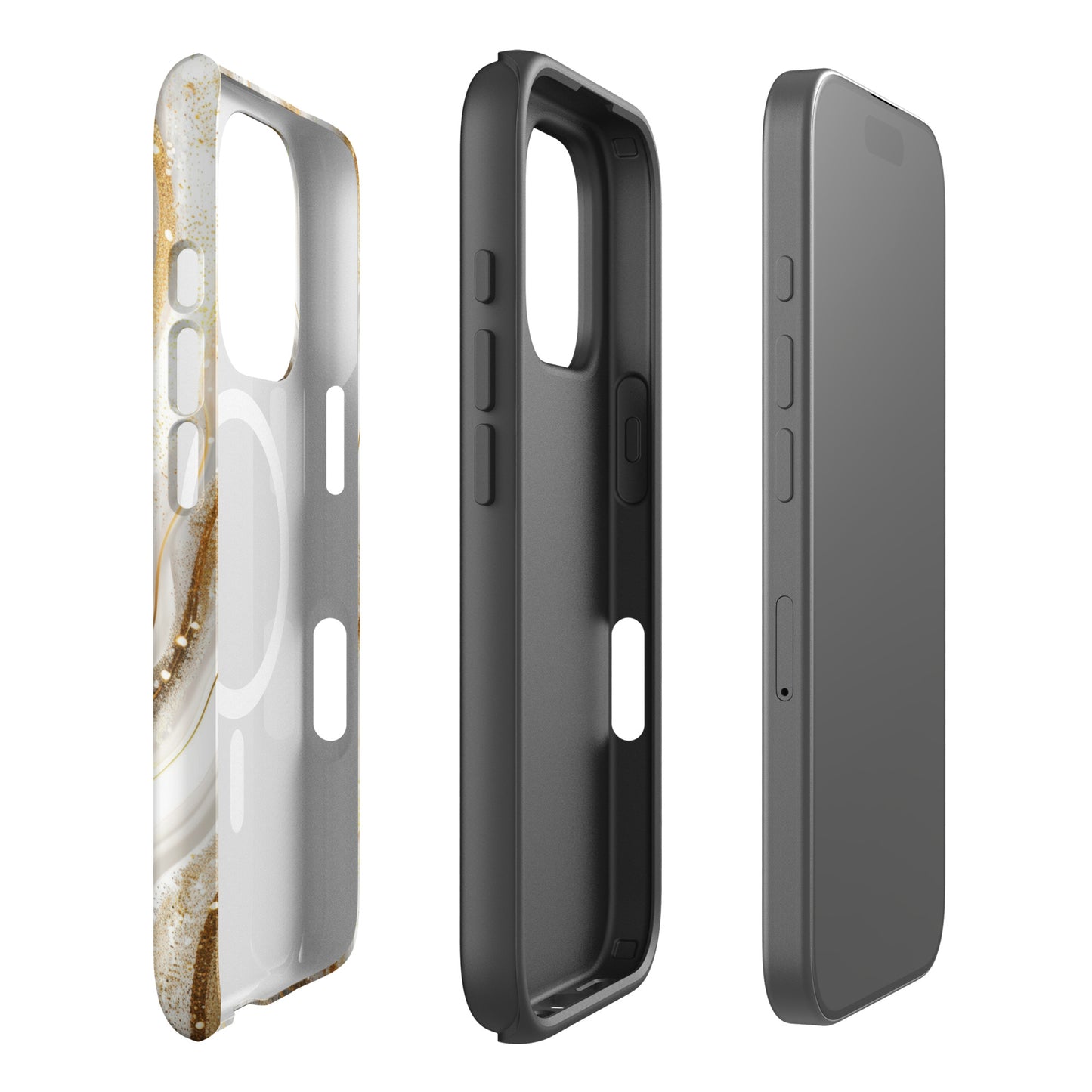 Gold & white glittering Marble Effect for iPhone®
