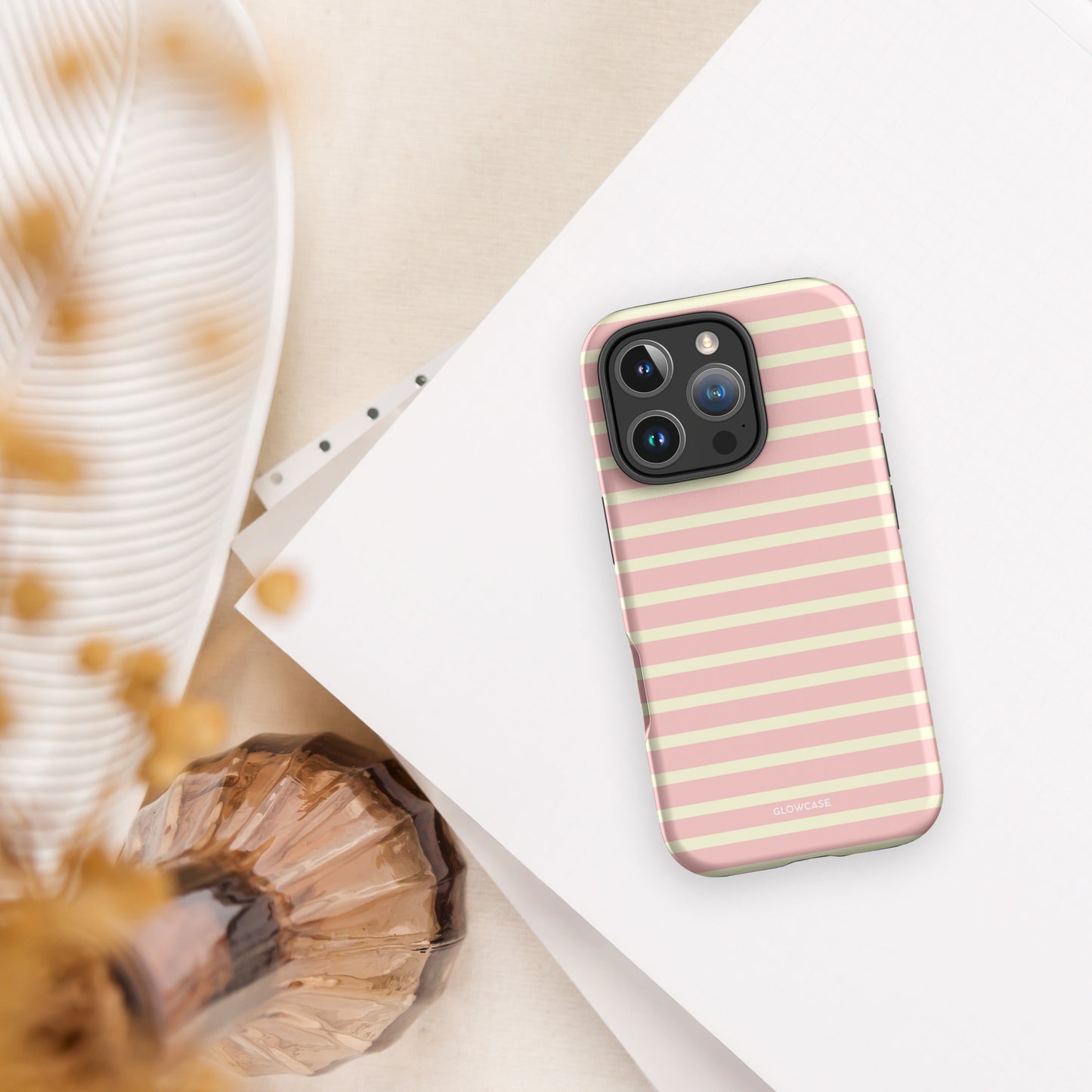 Pink and white stripes iPhone® case