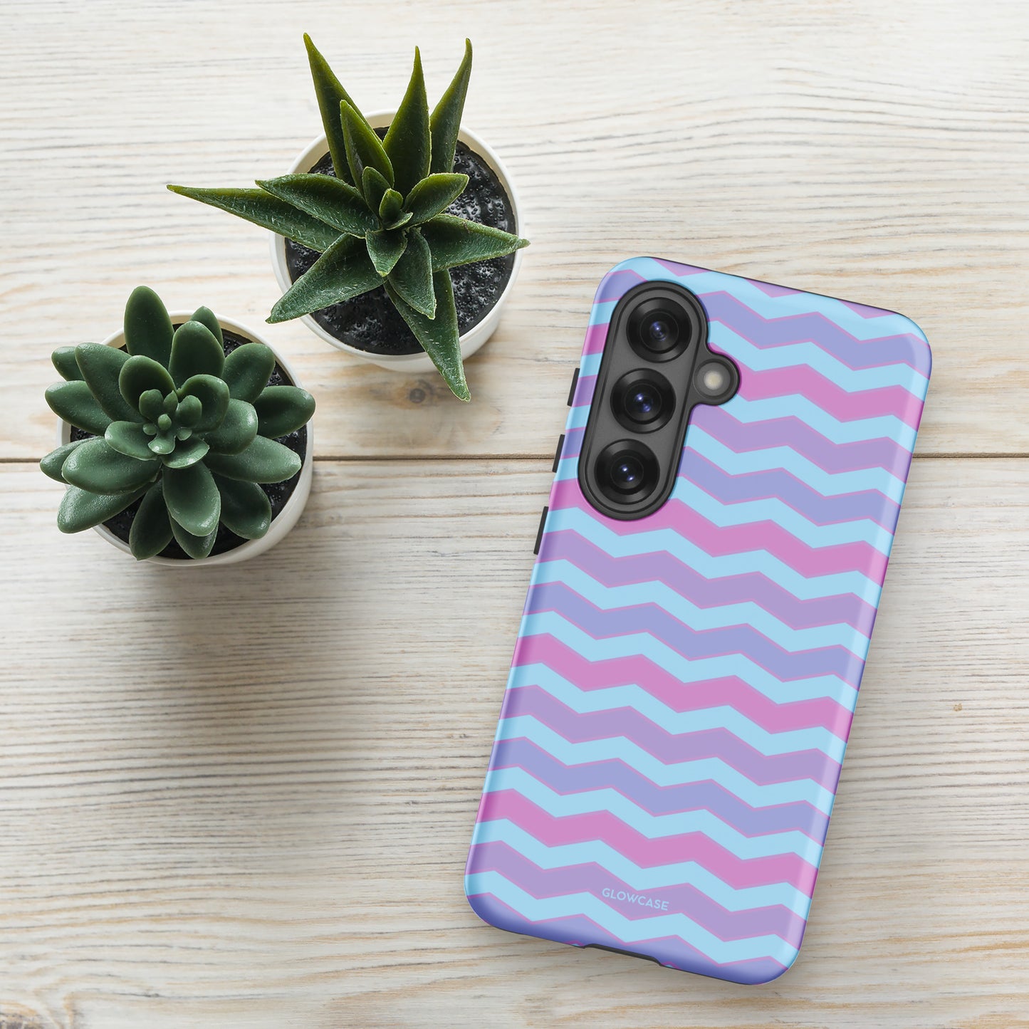 Geometric blue and lilac Samsung® case