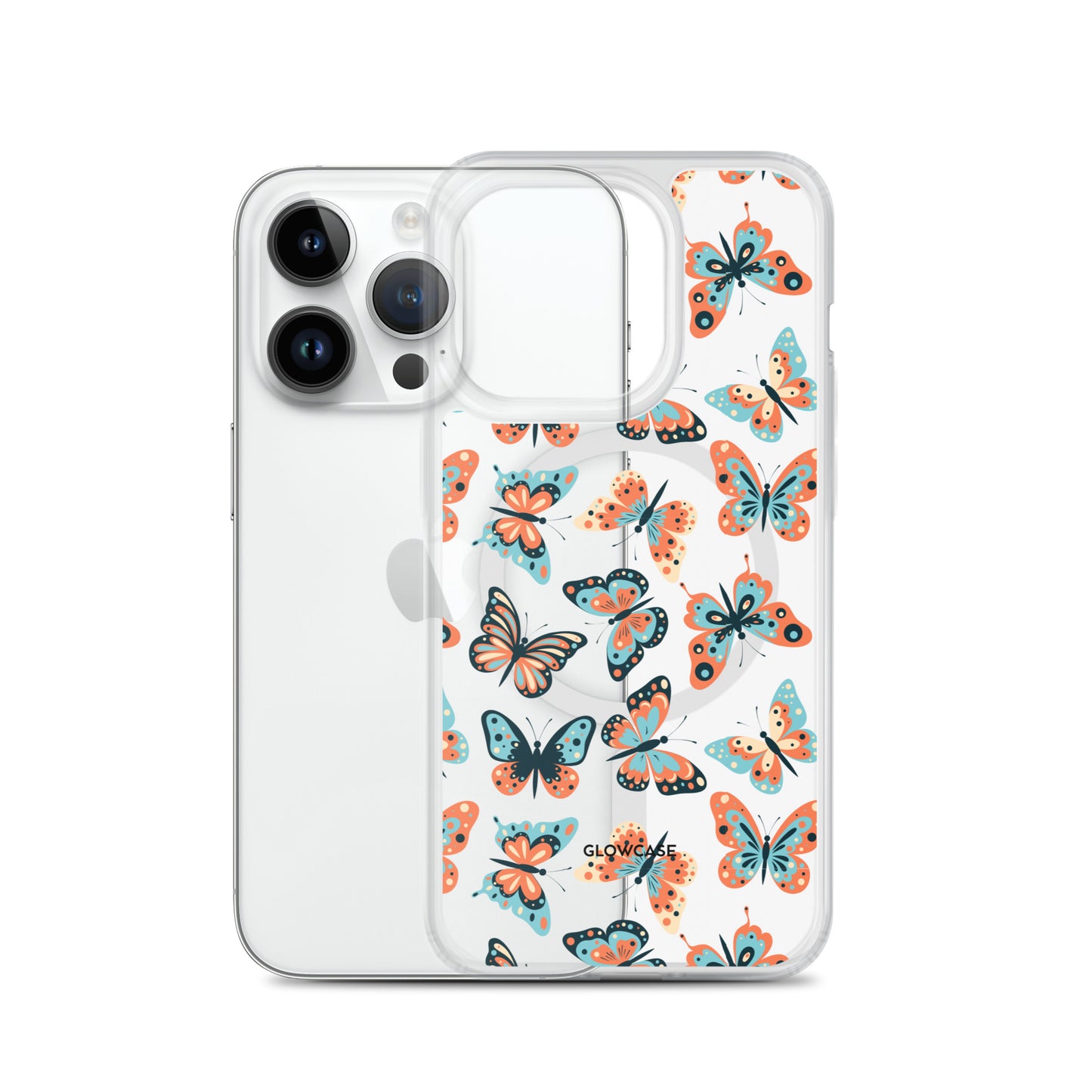 Blue & Orange Butterflies Iphone case MagSafe®