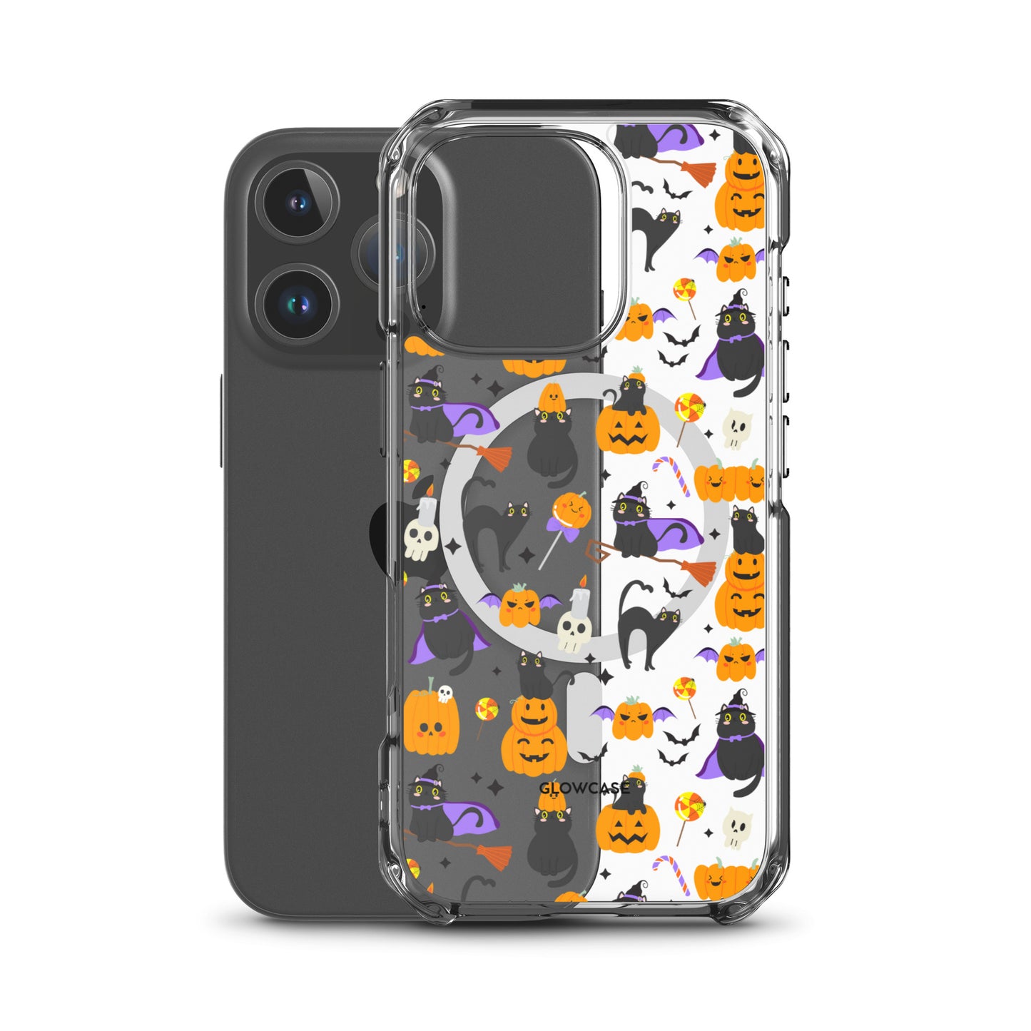 Cute pumpkins and black cats clear case for iPhone®