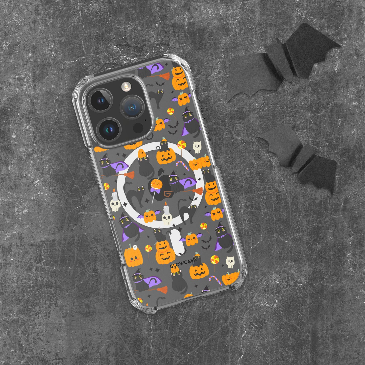 Cute pumpkins and black cats clear case for iPhone®