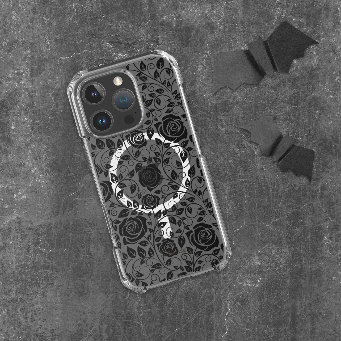Cute dark roses clear case for iPhone®