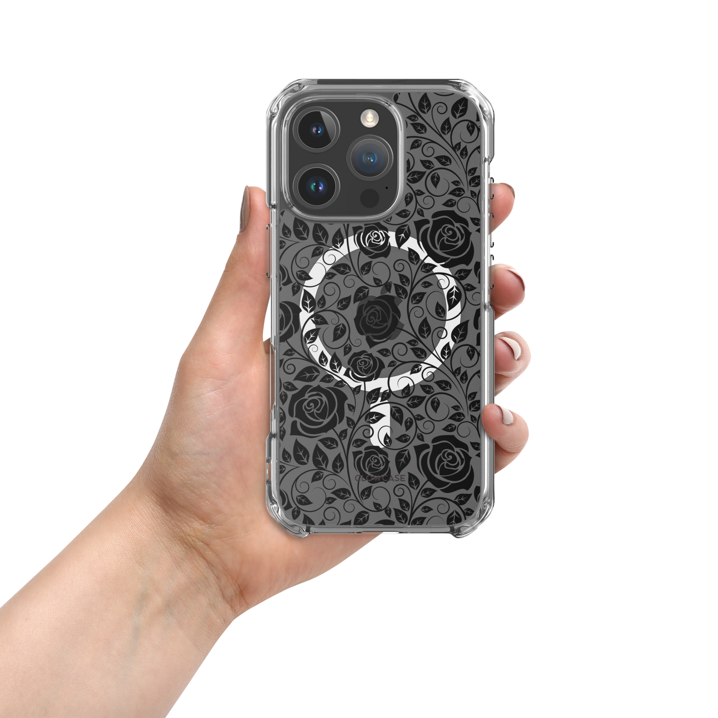 Cute dark roses clear case for iPhone®