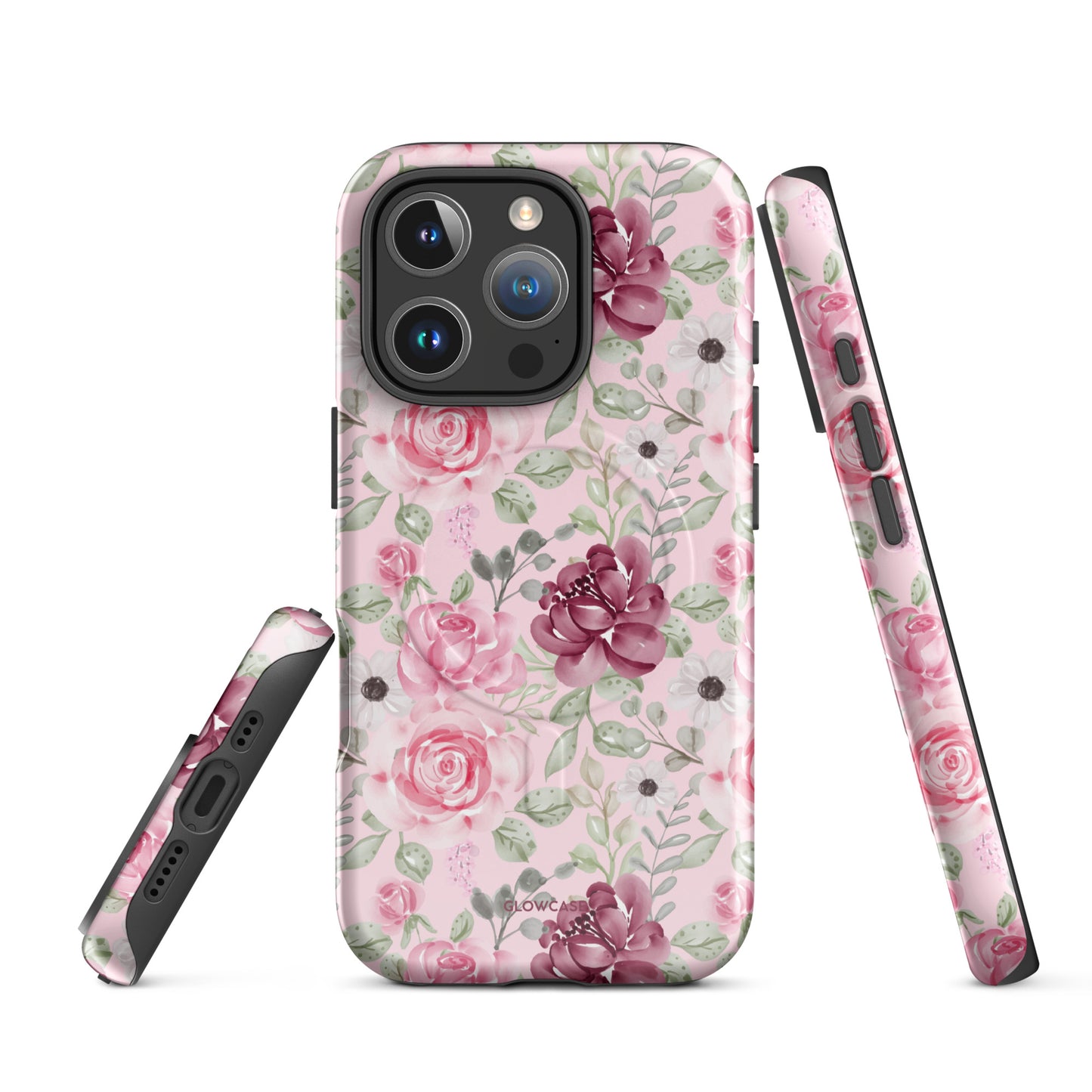 Pink flowers iPhone® case MagSafe®