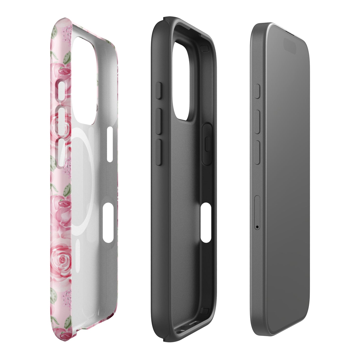 Pink flowers iPhone® case MagSafe®