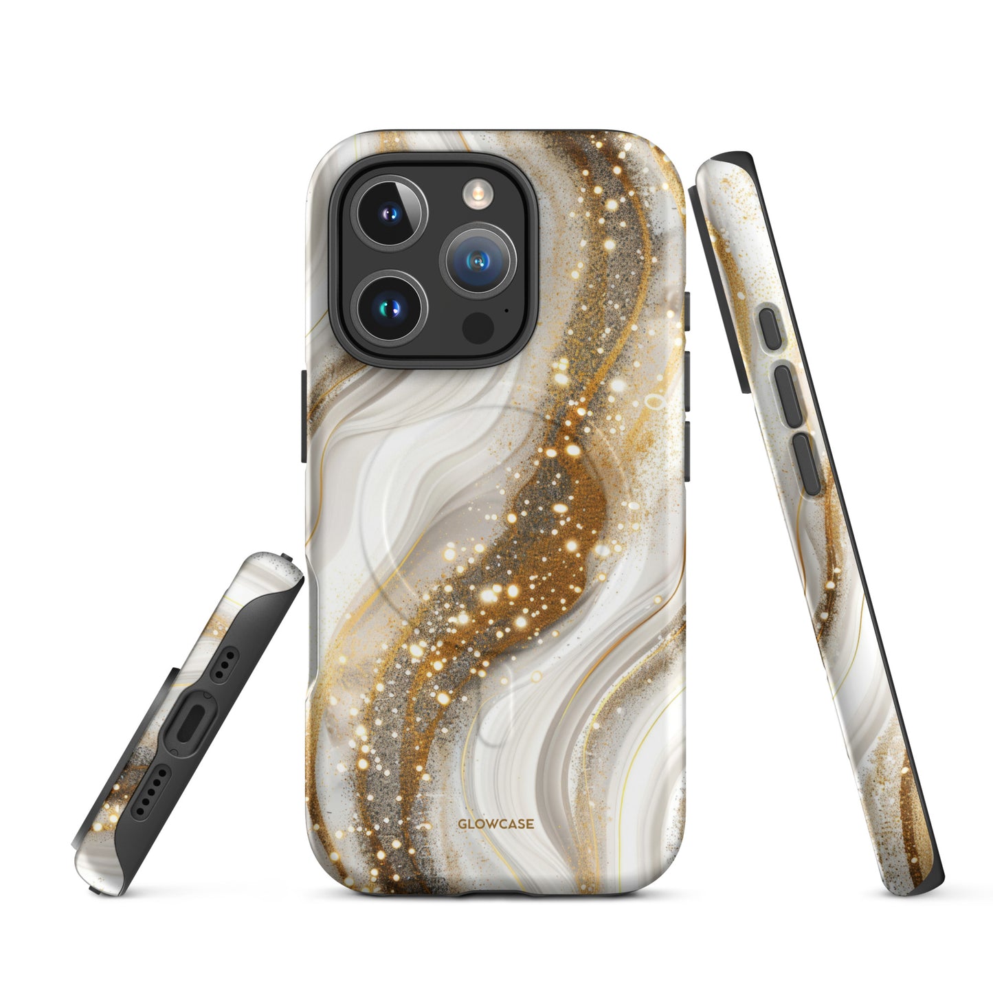 Gold & white glittering Marble Effect for iPhone®