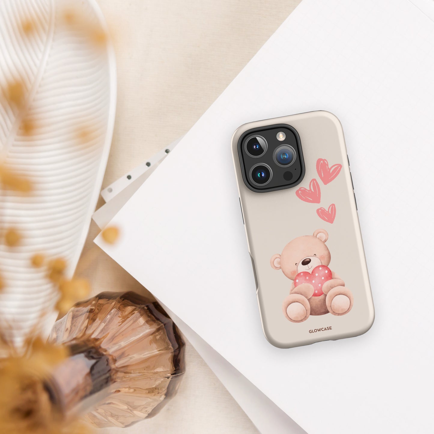 Cute Teddy Bear with hearts iPhone® case