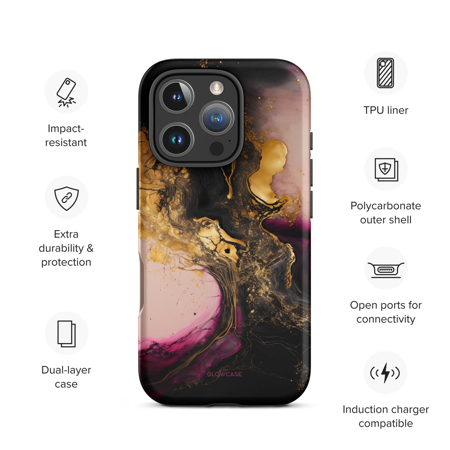 Black & Pink Marble Effect for iPhone®