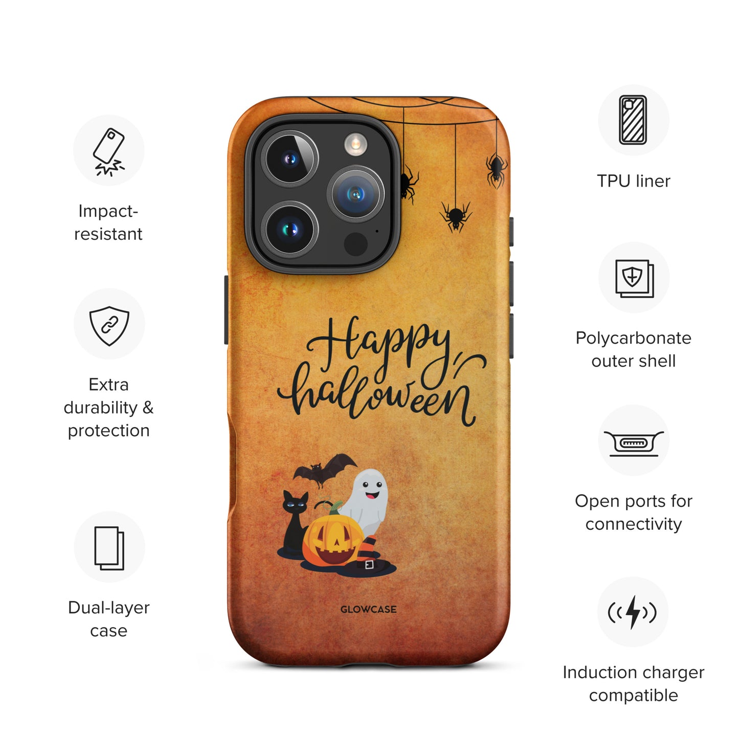 Happy Halloween orange and black iPhone® case